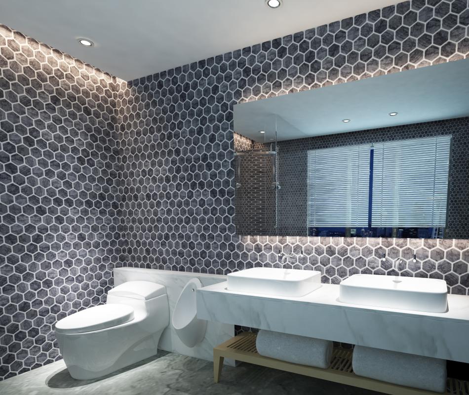 Tuqco Doğal Taş 2 inch Fileli Hexagon Gümüş Eskitme Mermer Mozaik Banyo Mutfak Tezgah Arası Duvar Kaplama Döşeme Paneli