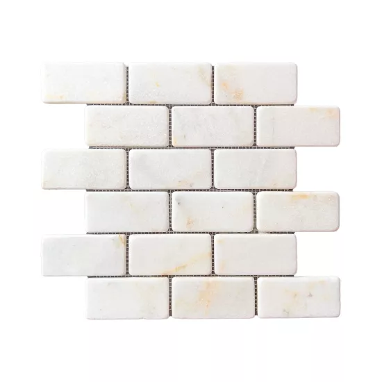 TUQCO Doğaltaş Fileli 5 x 10 Golden Eskitme Mermer Mozaik