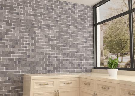 TUQCO Doğaltaş Fileli 5 x 10 Carrara Eskitme Mermer Mozaik